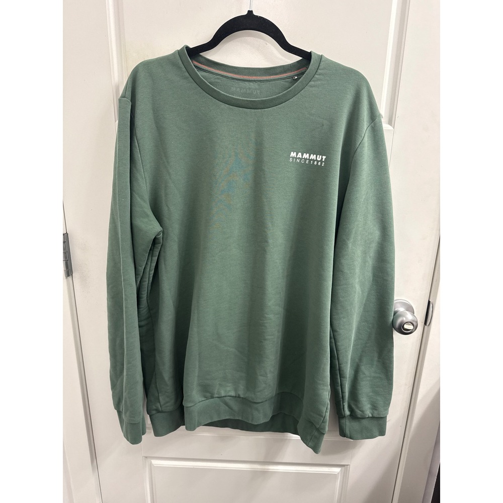 Mammut Since 1862 Mens Crewneck Sweatshirt Olive Green Pullover XL